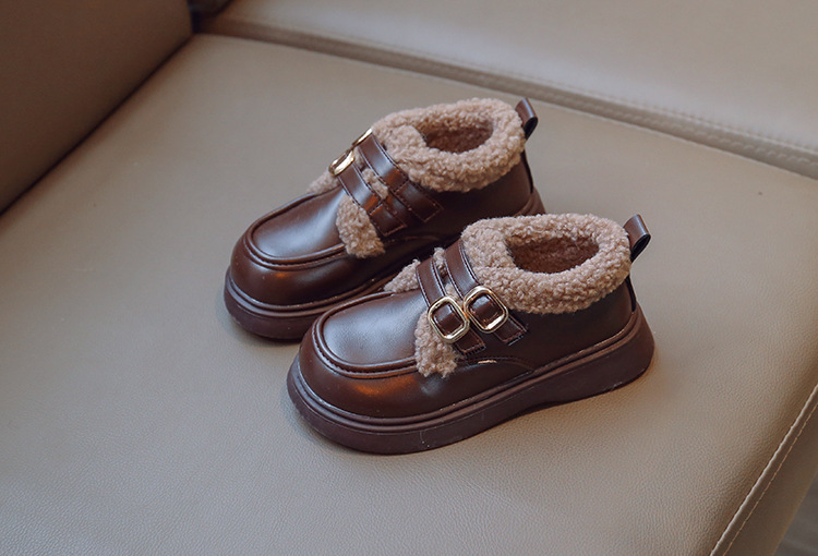 女童棉鞋加绒英伦风公主鞋2024秋冬新款保暖加厚软底小女孩豆豆鞋详情16