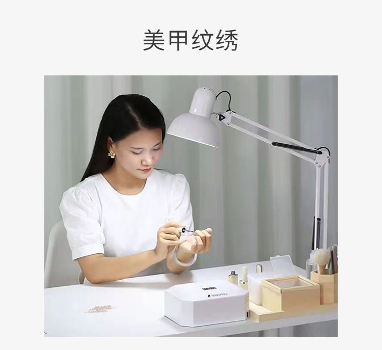 LED long-arm eye-protecting nail and eyelash desk lamp, learning, reading, work, tattoo repair, tattoo clip, folding lamp pic 5