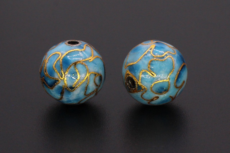 Traditional copper-based cloisonne enamel jewelry accessory beads, cloisonne multi-specification polished round beads pic 33