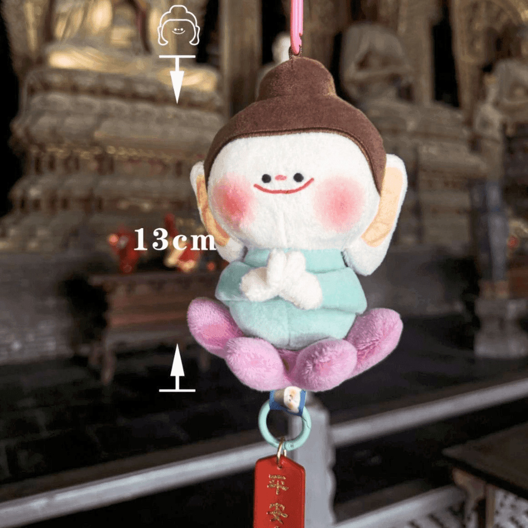 山西大同好礼文创纪念品佛小伴挂件合掌云冈石窟莲花小佛毛绒玩偶详情2