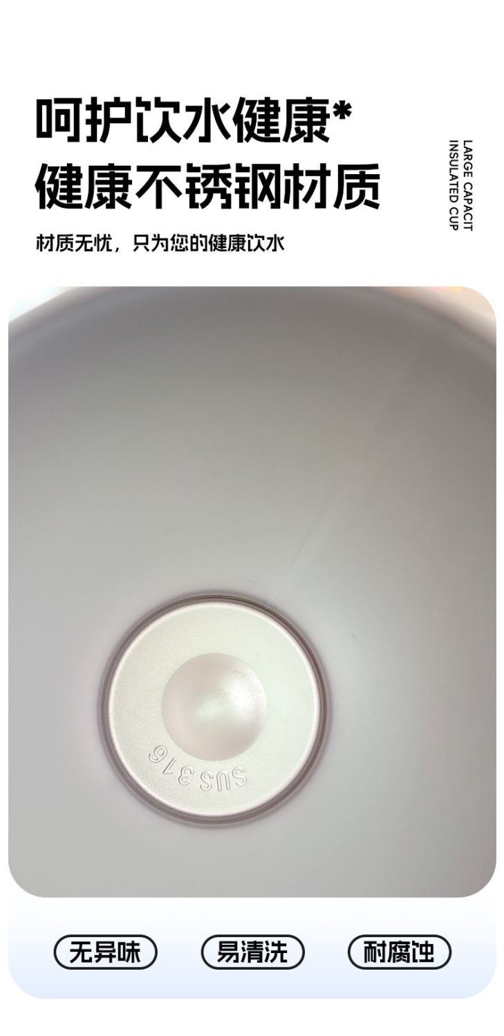 轻奢吸管保温杯女高颜值吸管杯大容量水杯背带可斜挎车载杯子便携详情5