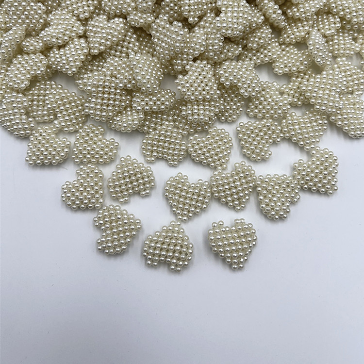 Hand-woven pearl double-layer heart-shaped socks, hair accessories, simple three-dimensional earrings, DIY accessories, clothing accessories pic 3