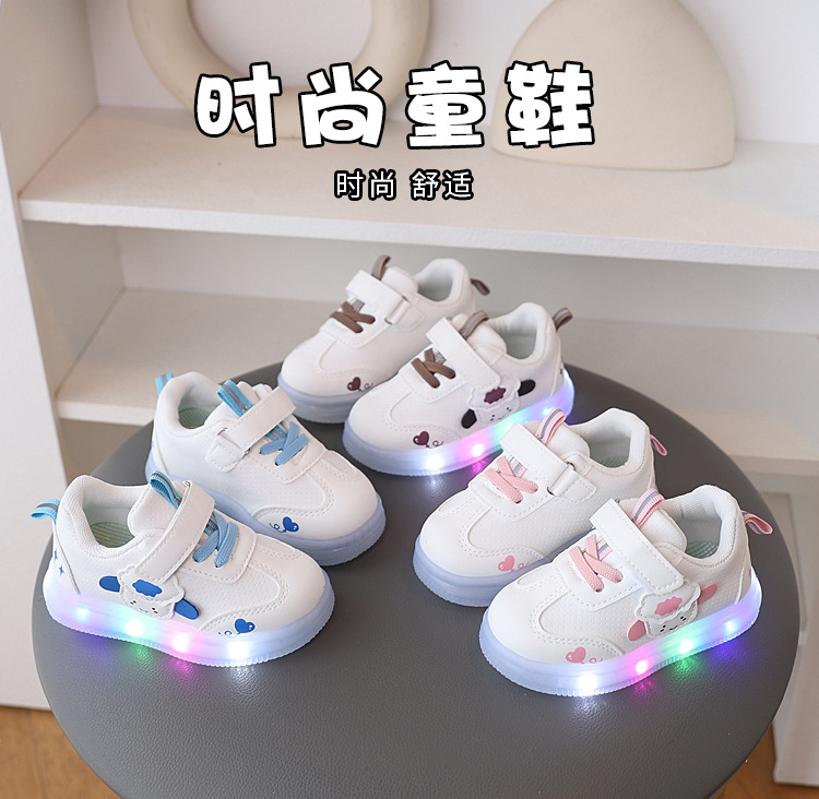 宝宝运动鞋步鞋亮灯春秋新款软底学防滑单鞋男童女童婴幼儿小童鞋详情1
