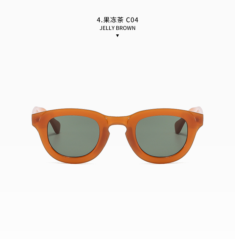 2024夏季新品跨境太阳镜时尚简约几何圆形个性穿搭墨镜防蓝光眼镜详情17