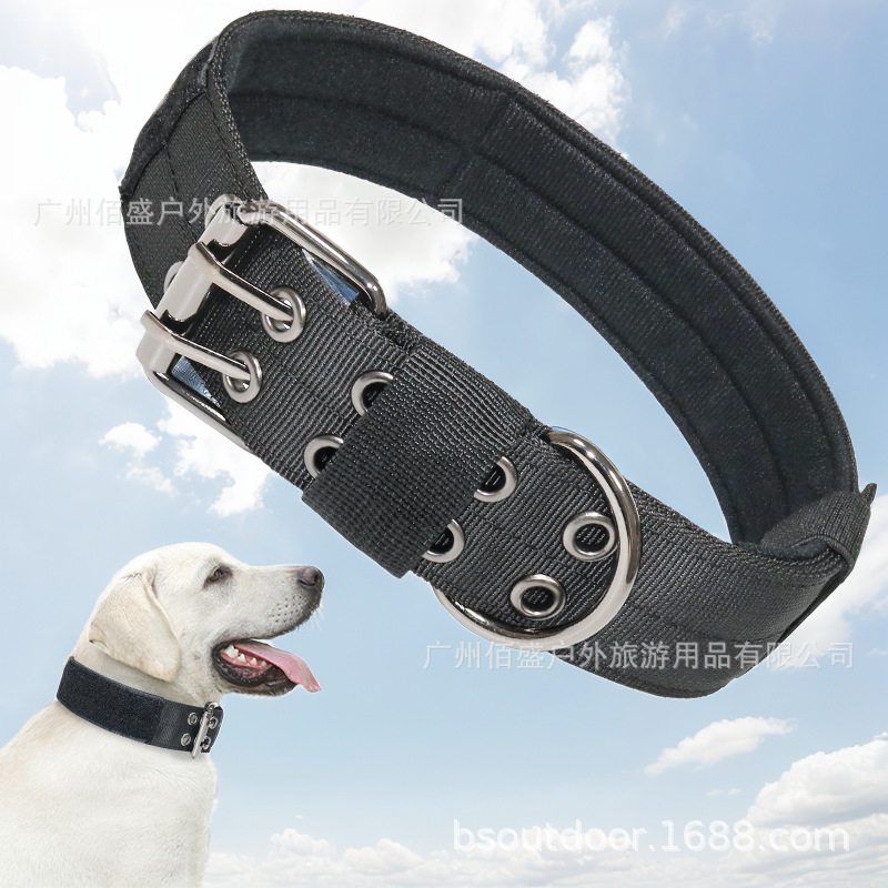 尼龙 战术宠物狗狗项圈 五档调节针扣 大型犬项圈 牵引 可调节详情32