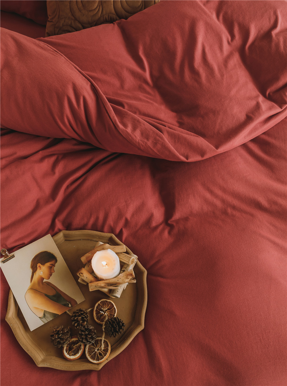 ins Japanese-style solid color all-cotton knitted cotton four-piece set, skin-friendly nude sleeping plain double-layer Indian cotton bed sheet pic 67