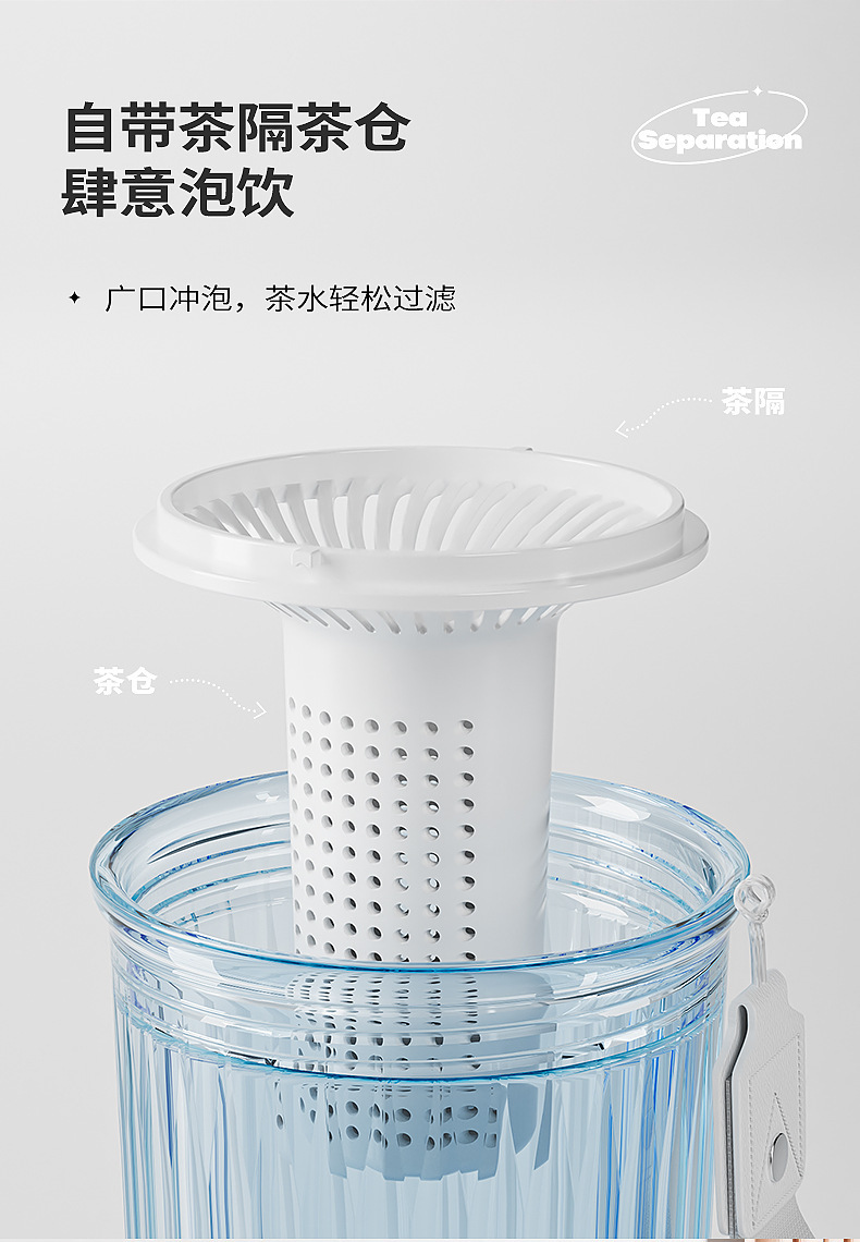 Portable double-drinking cup, plastic, high appearance level, portable water cup, office cup, direct drinking cup, coffee gift cup pic 12