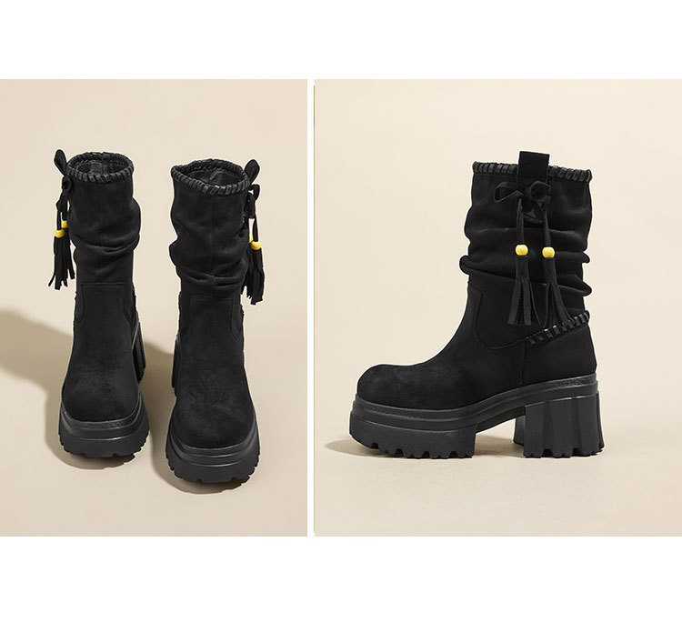 美拉德马丁靴女2025秋冬新款废土风增高厚底短靴加绒高跟鞋瘦瘦靴详情21