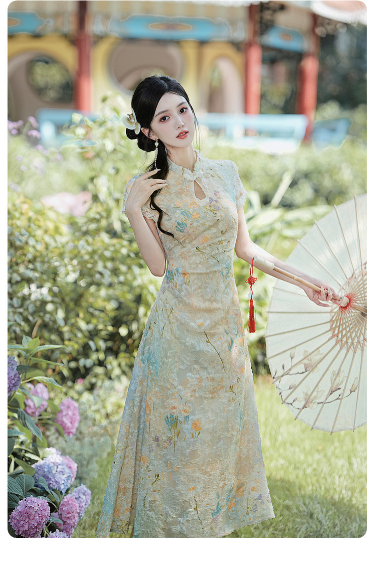 New Chinese-style traditional Chinese style cheongsam improvement young girl daily slimming and elegant dress for Summer 2025 new style pic 11