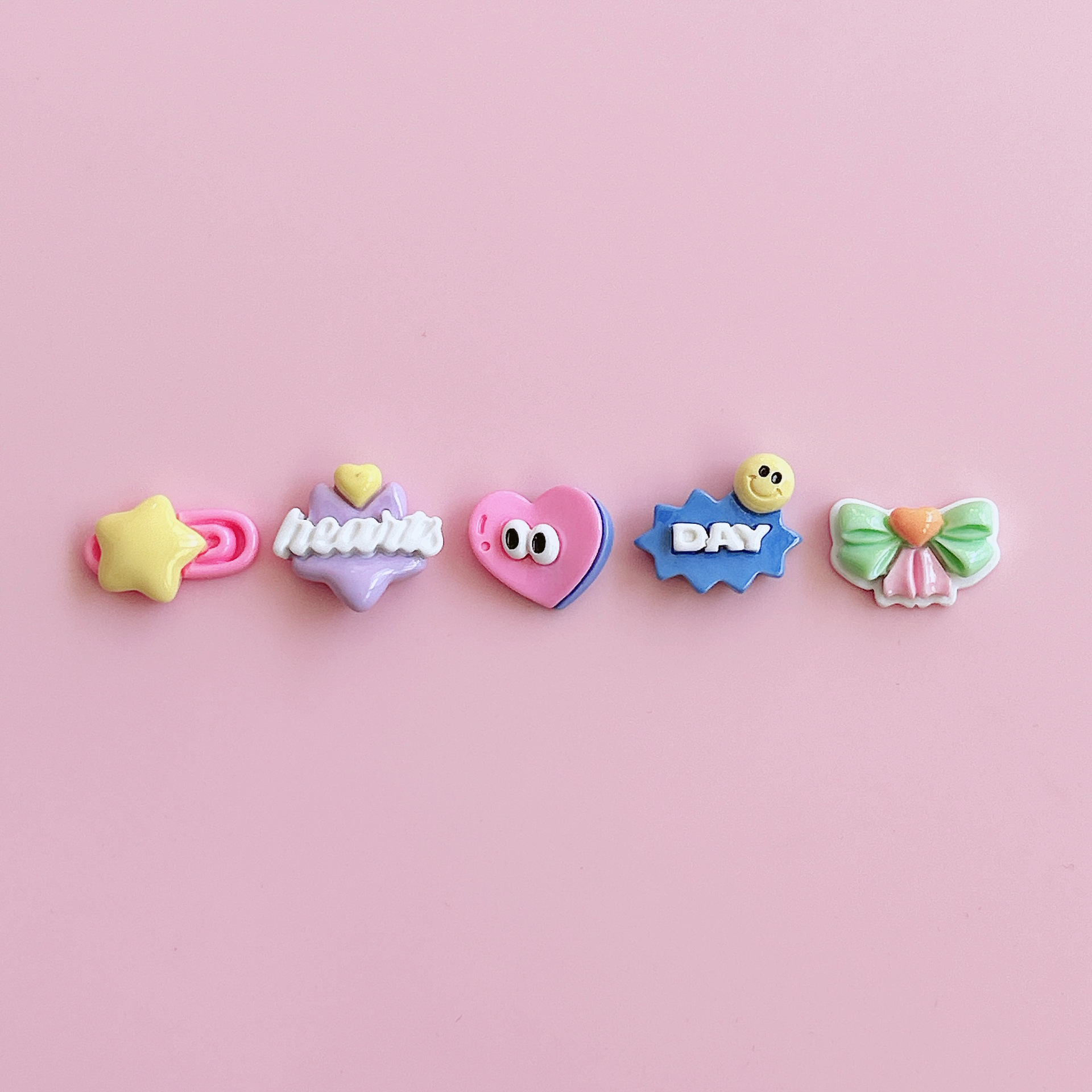XN Star Pin, Bow sign, Heart-shaped Big eyes, diy resin jewelry accessories, Handmade hair clip stickers pic 11