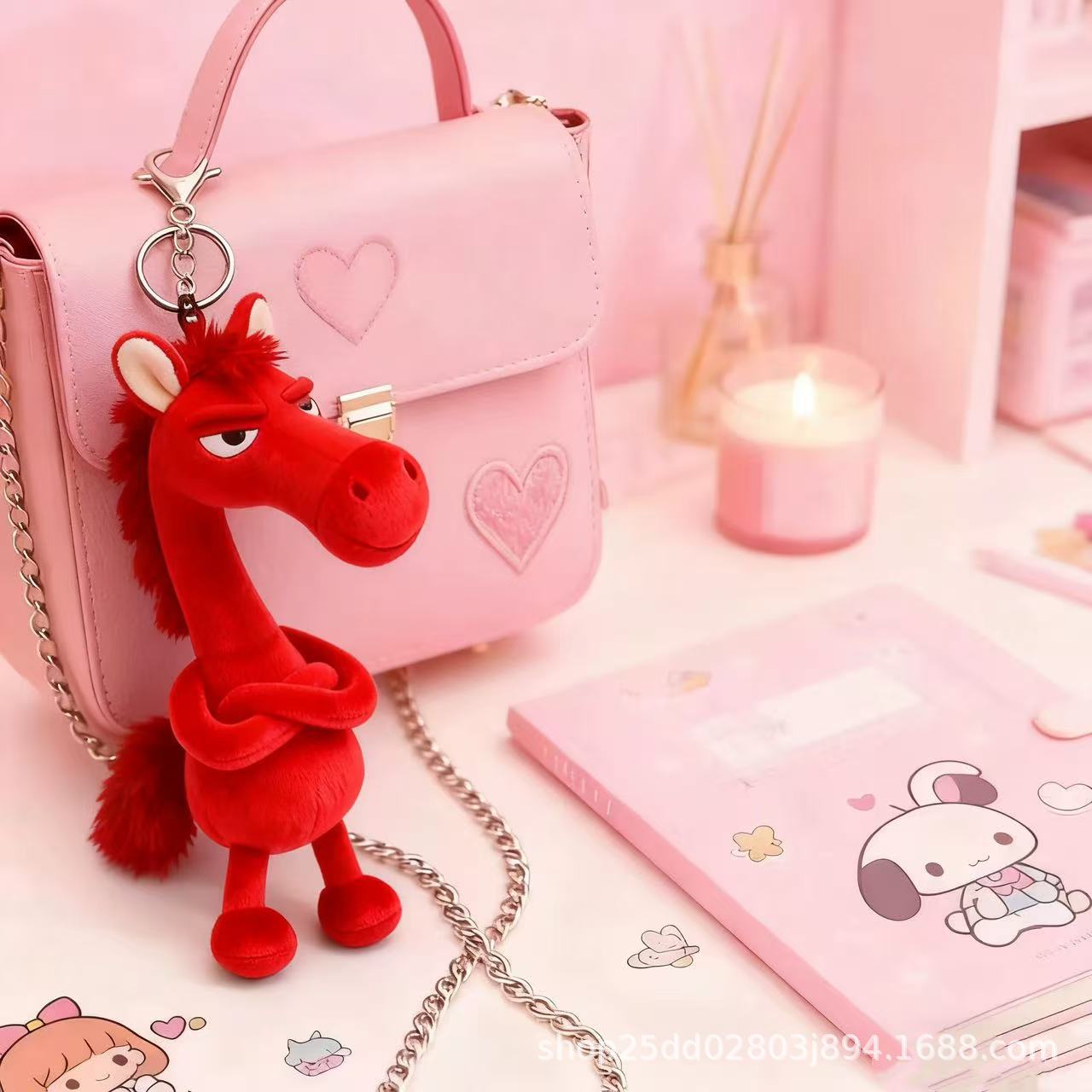 2026年生肖马年吉祥物小马玩偶天选高冷黑马毛绒公仔娃娃包包挂件详情7