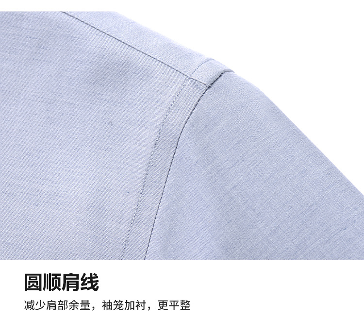 男装长袖亚麻衬衫四季新款商务休闲百搭舒适透气抗皱中老年男衬衣详情4