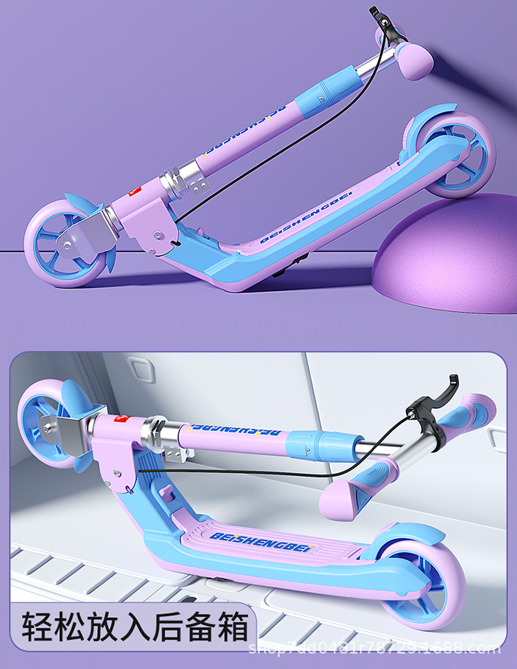 Two-wheeled scooters for children aged 6 to 12 to 15, including both boys and girls, are foldable pic 6