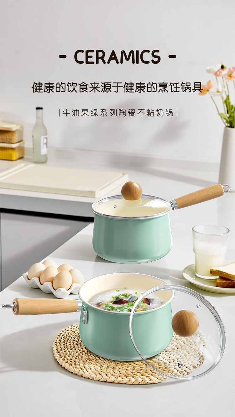 Ceramic small milk pot, household baby food pot, household snow flat pot, ceramic non-stick pot, universal stove, small soup pot pic 2
