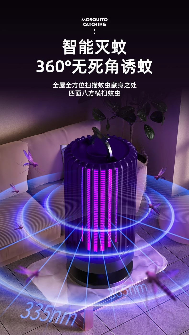 Cross-border mosquito repellent lamp, bedroom household, indoor silent fly lamp, mosquito killer, dormitory light mosquito repellent, mosquito repellent wonder pic 1