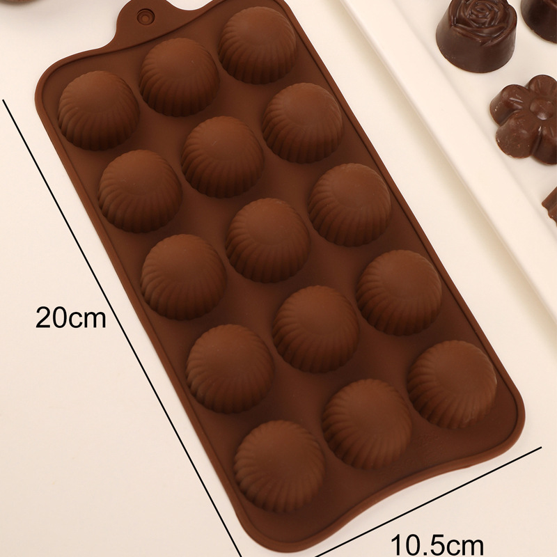 Semi-circular cake mousse silicone mold filled mooncake with runny filling chocolate spherical baked small balls pic 3