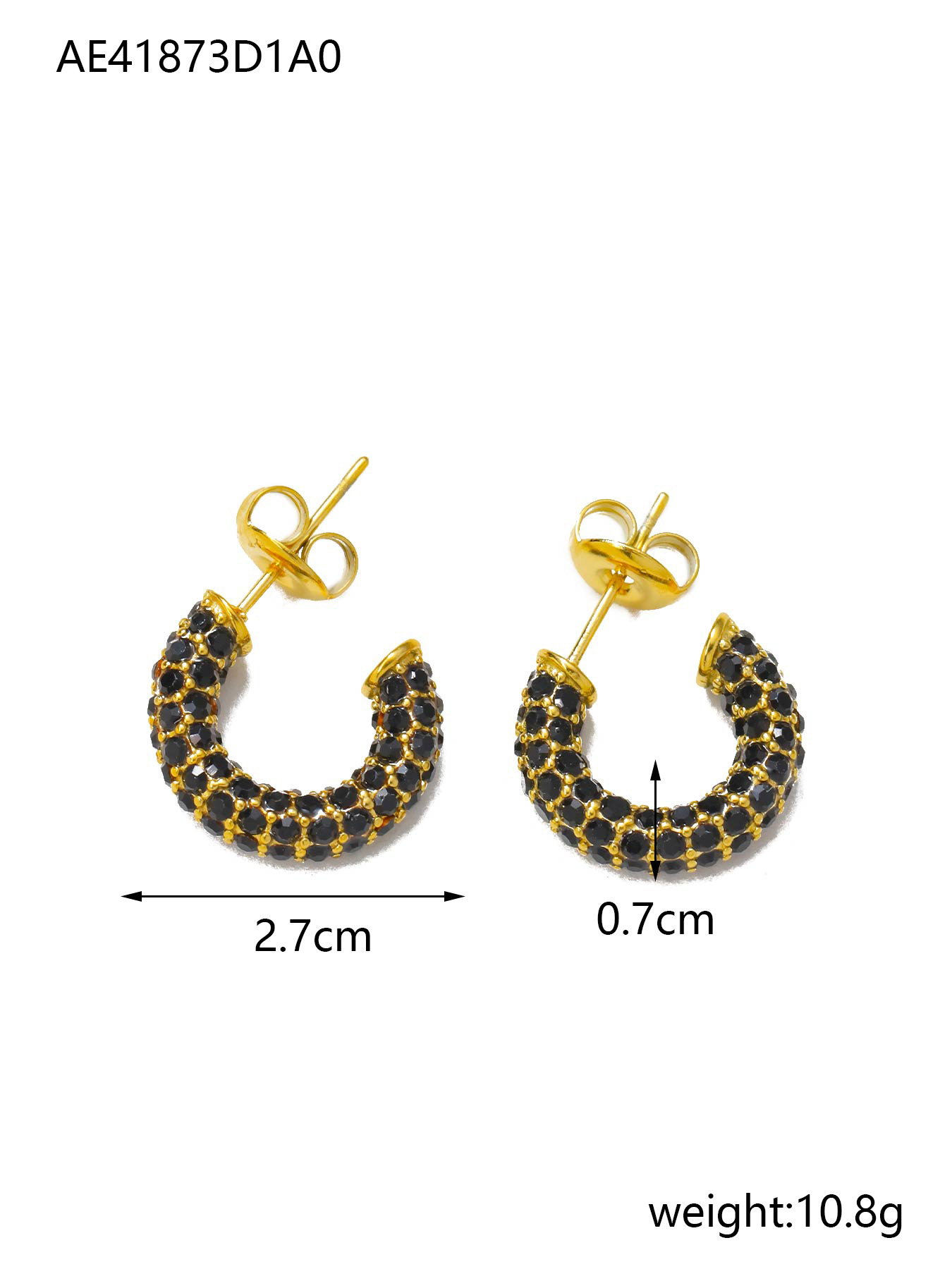 Wholesale of new gold-plated earrings, seven-color full diamond ear rings and earrings, high-end jewelry that are popular on Instagram in Europe and America pic 3