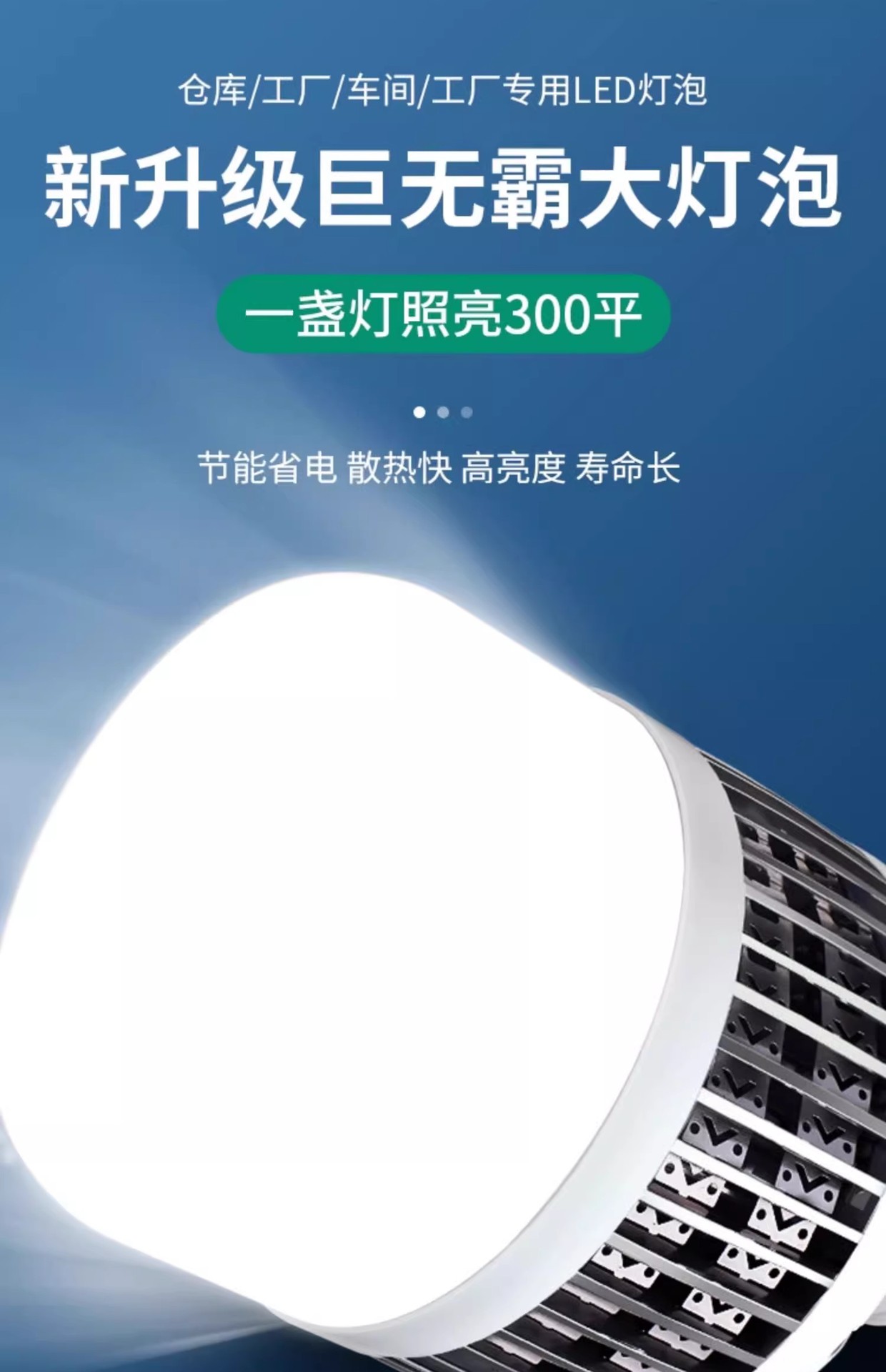 LED大功率灯泡螺口E27家用超亮球泡灯强光工地厂房车间节能照明灯详情1