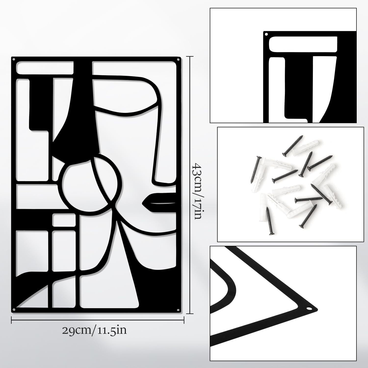 金属激光艺术人脸线条金属壁挂画金属墙艺术家居装饰客厅墙饰壁挂详情1