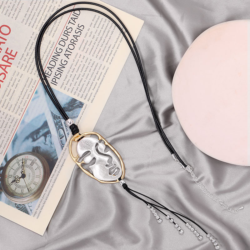 亚马逊跨境欧美新款毛衣链高级感时尚百搭女士金属长款项链批发详情8