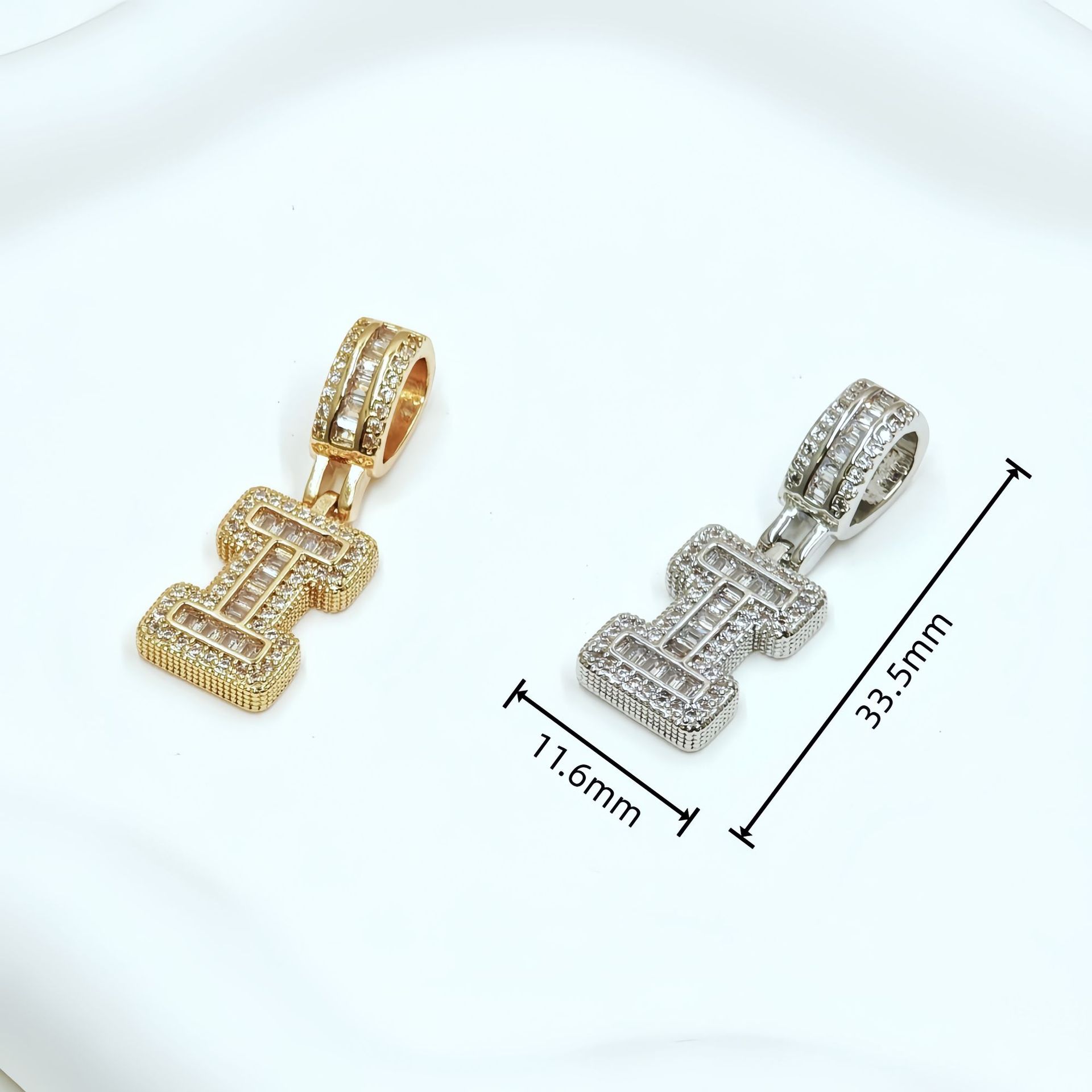 跨境欧美热卖铜镶锆石时尚个性嘻哈26个冰糖字母吊坠项链饰品批发详情7