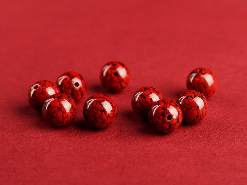 Jiuya Crystal natural raw ore cinnabar loose beads, purple gold sand round beads, semi-finished products, imperial red sand decorative beads pic 27