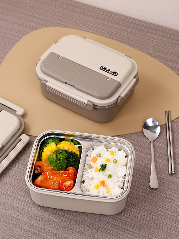304 insulated lunch box, portable lunch box for office workers and students, compartments bento box, leak-proof fast food plate, cross-border gift pic 6