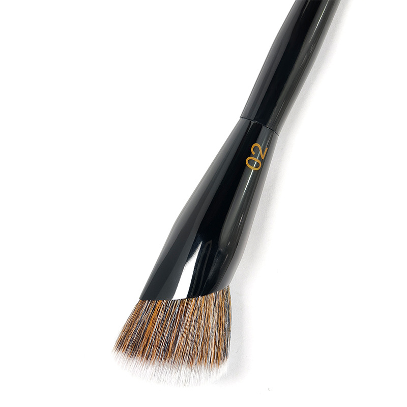 瑛秀美跨境外贸专供现货蜜粉刷斜角抛光刷大号散粉刷新款黑色经典化妆刷详情3
