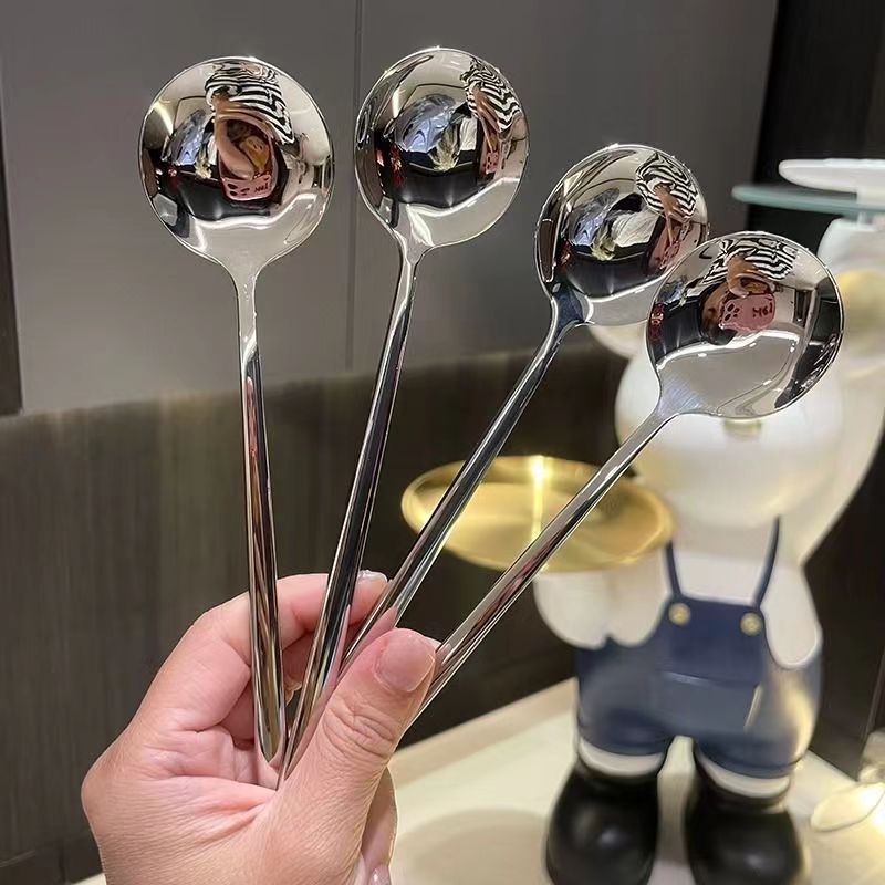 304不锈钢勺子高颜值餐具长柄汤勺家用雪糕电饭锅甜品拌饭调羹详情9