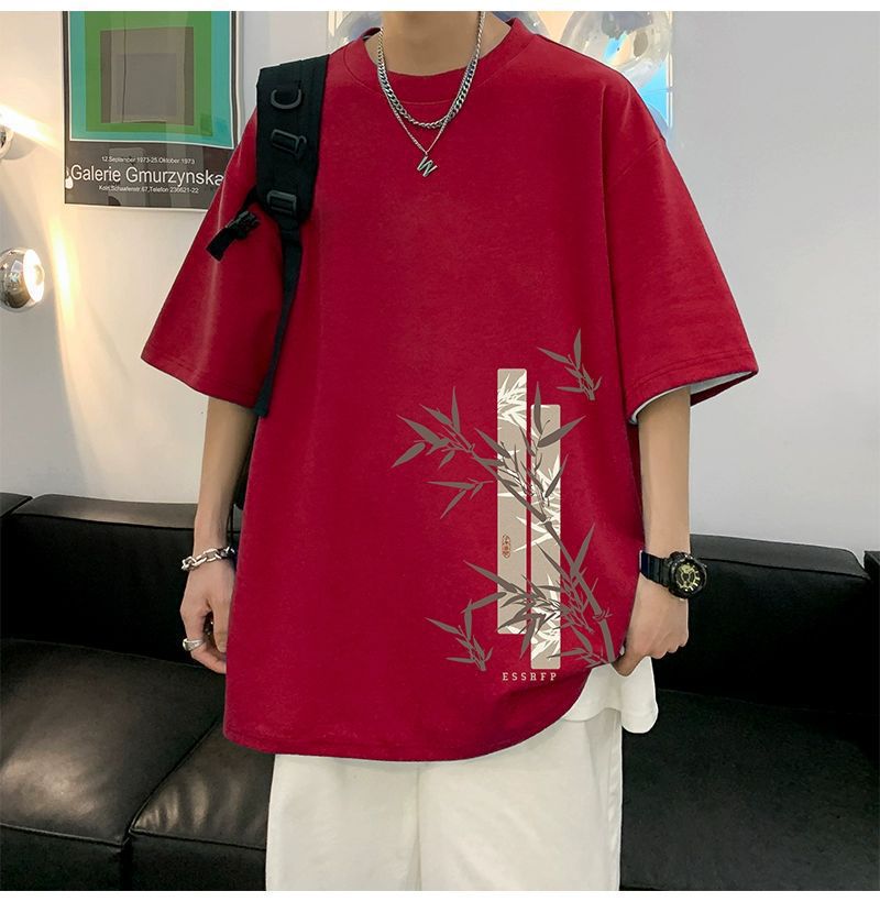 国潮新中式男装t恤中国风短袖重磅220g夏季设计感小众潮牌纯棉半截袖详情27