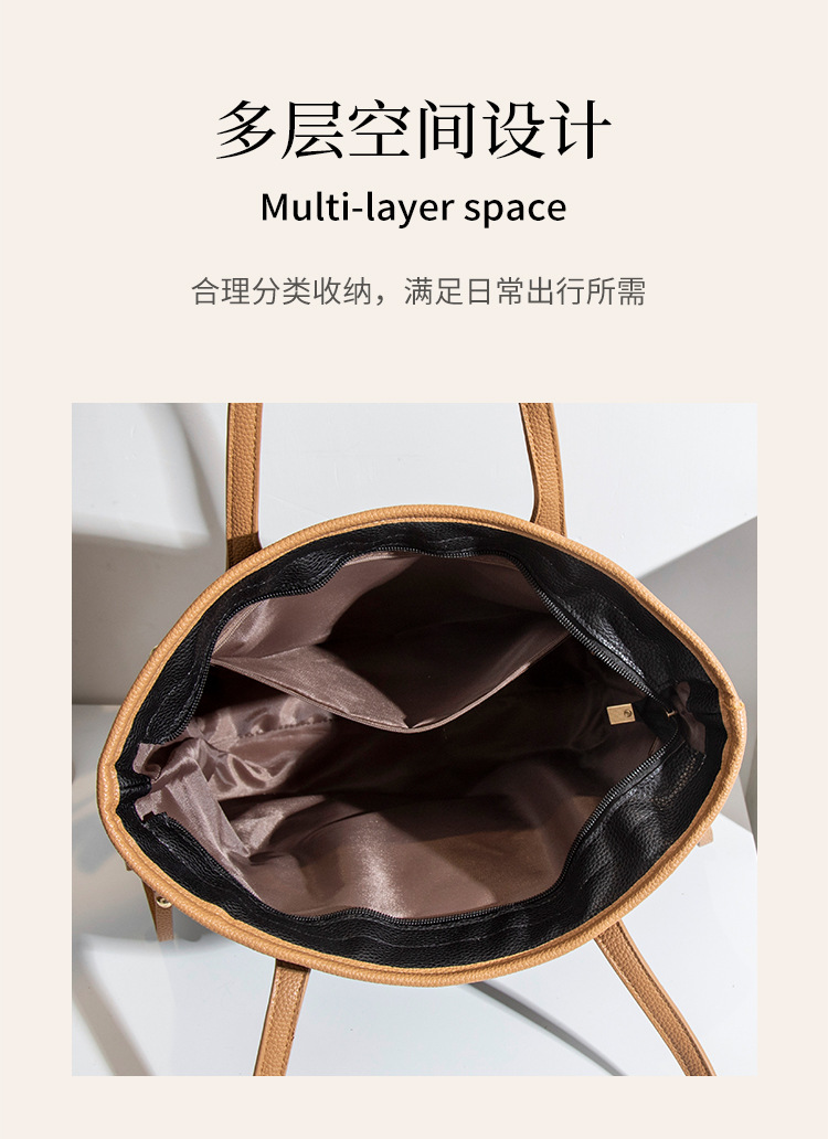 外贸货源厂经典购物袋油边托特包大号多色妈咪包大容量单肩女包详情19