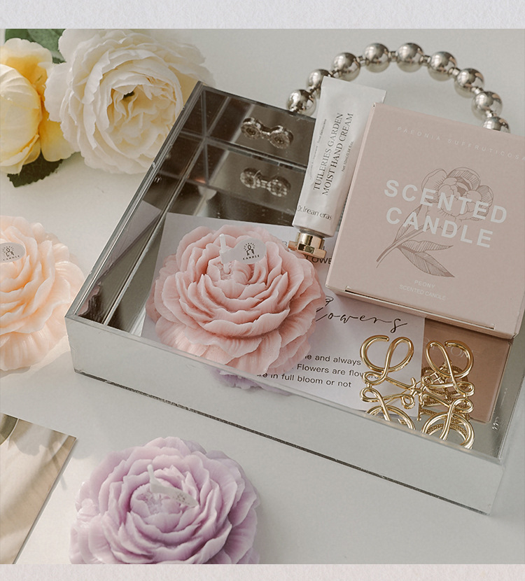 香氛伴手礼牡丹花造型蜡烛摆件氛围感礼物母亲节创意香薰蜡烛定制详情10