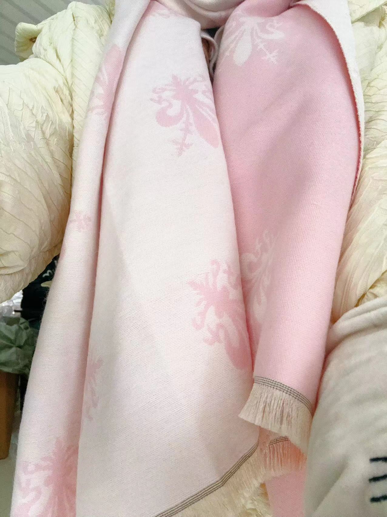 围巾女冬季2024新款佛罗伦萨鸢尾花披肩加厚百搭双面保暖围脖保暖详情9