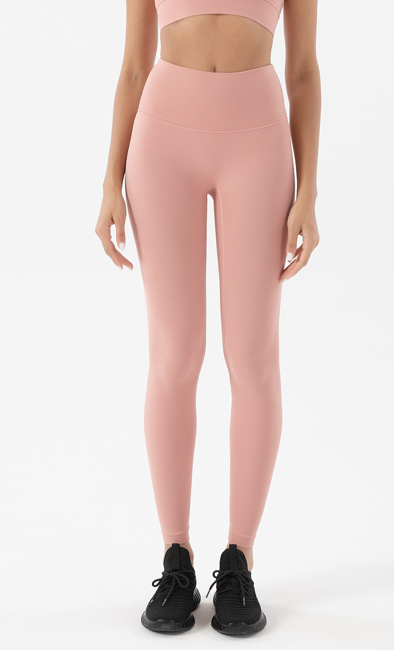 2022 Diamond Double-sided Brushed nude Yoga Pants for Women, European and American high-waisted hip-lifting peach-buttocks fitness pants pic 49