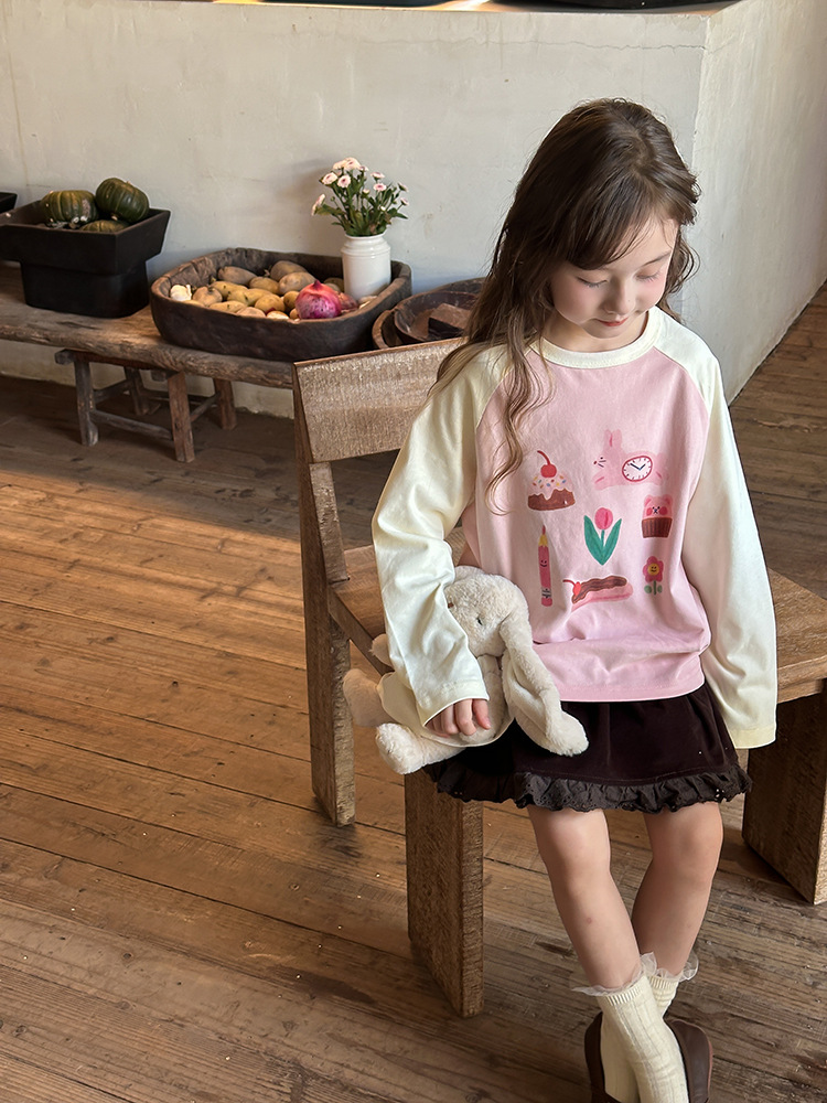 2024秋季新款儿童秋装长袖T恤上衣女童宝宝230克卡通插肩打底衫潮详情26