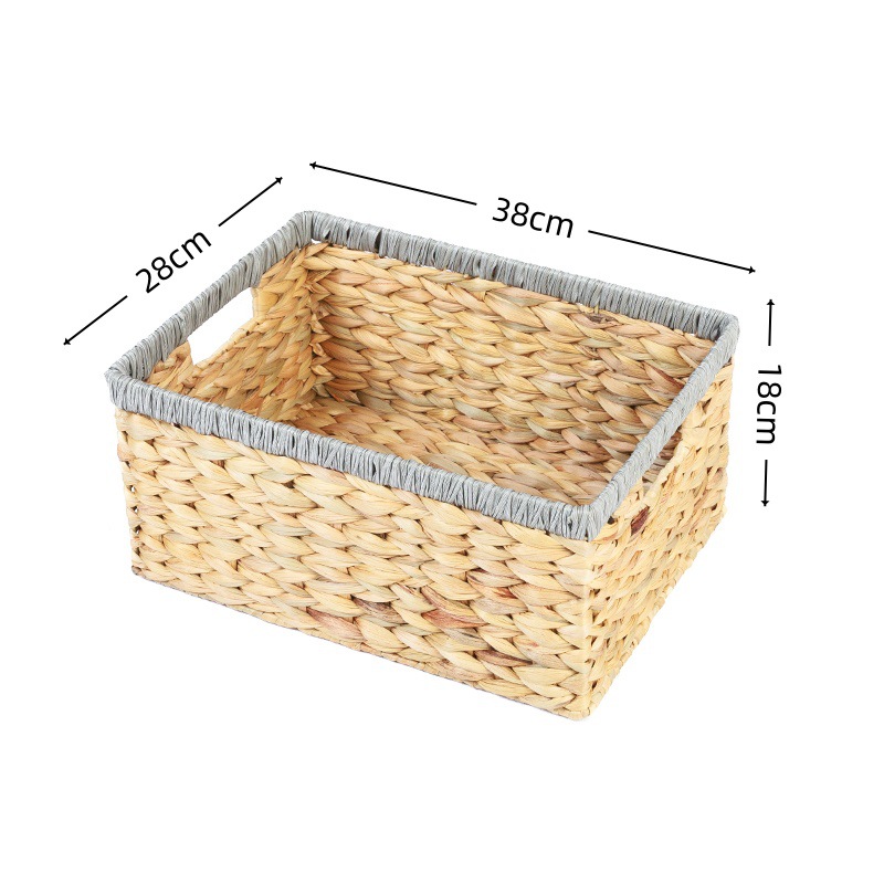 新款热销跨镜置物筐水葫芦草手工编织收纳篮草编篮子杂物收纳筐子详情11