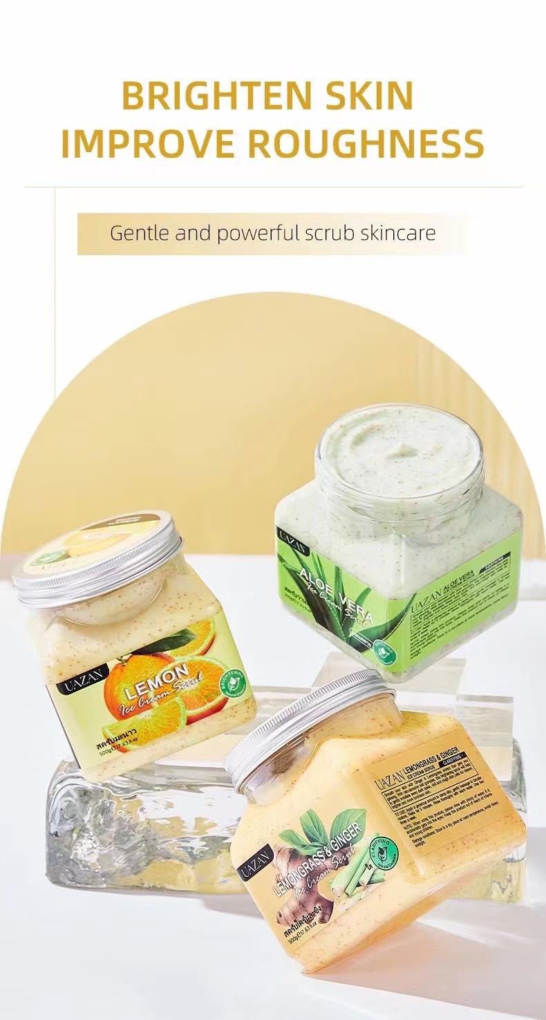 UAZAN植物水果磨砂膏身体去角质沐浴盐死皮清洁嫩肤美容护肤身体护理详情39