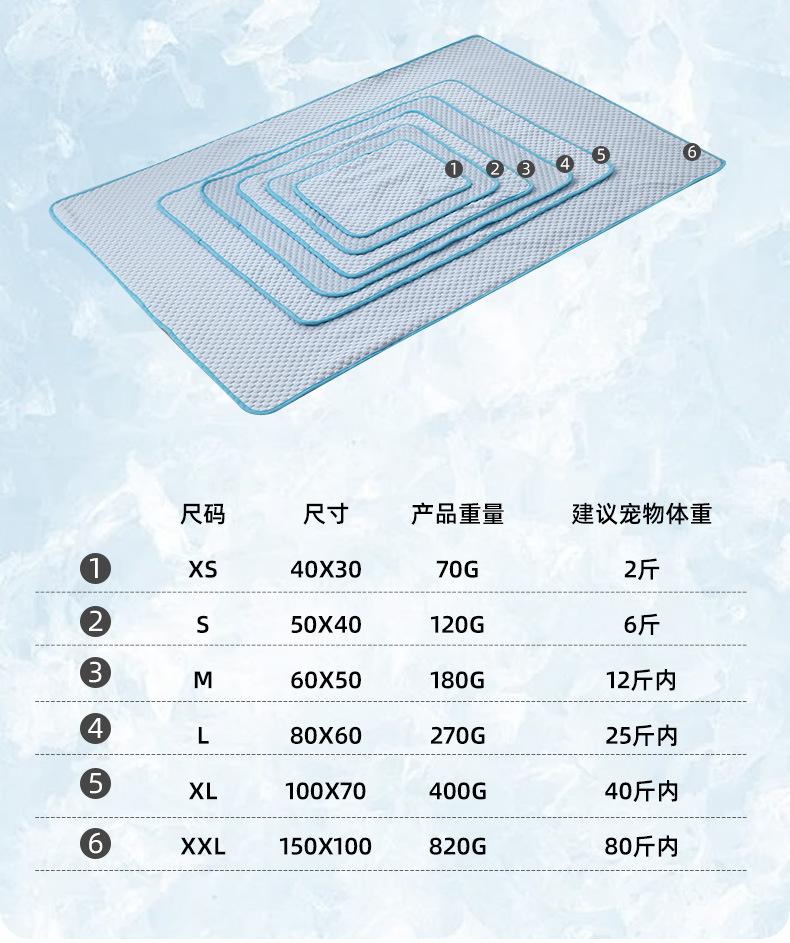 2024新款宠物冰垫夏季凉爽狗垫宠物猫咪垫透气冰丝猫窝夏天狗垫子详情2