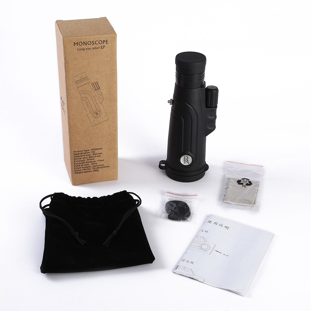 The Avite 10x50 monocular telescope is a high-power, high-definition civilian professional telescope and a portable handheld external telescope pic 2