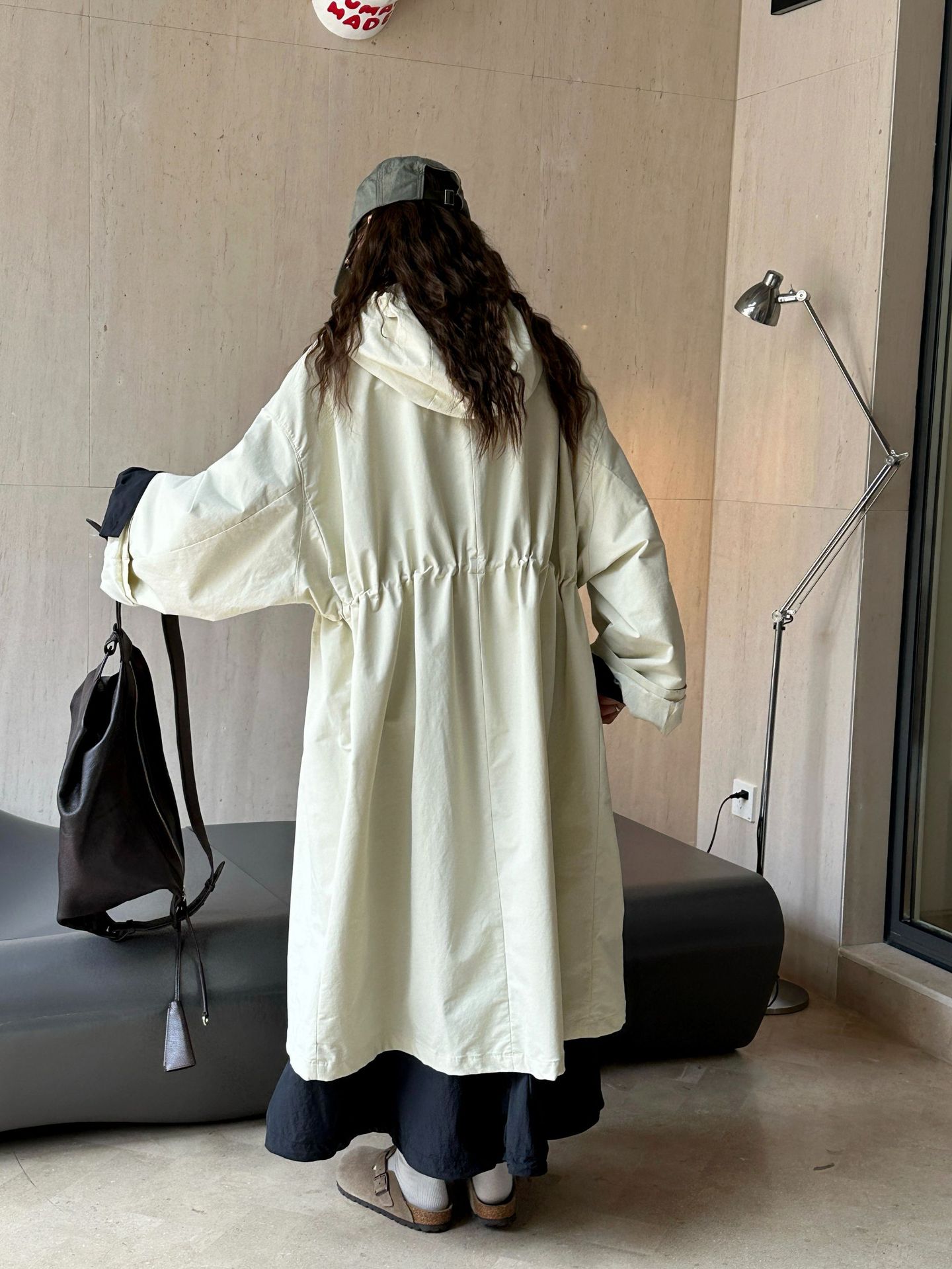 The new autumn Japanese-style outdoor street casual hooded silhouette windbreaker is a slimming and windproof long coat for women pic 28
