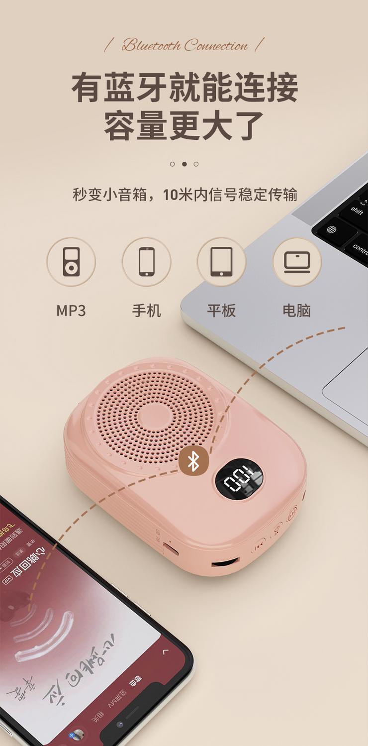 S20 Little Bee Amplifier, dedicated microphone for teachers in class, high-volume speaker, hawking, street vending, Bluetooth pic 9