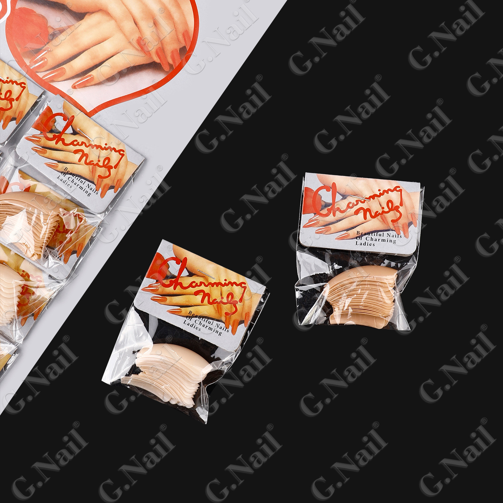 Gnail正品24包卡装美甲甲片自然色白色穿戴甲欧美假指甲甲片批发详情30