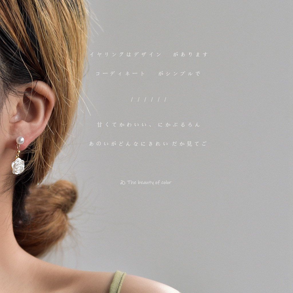 [Camellia]925 Silver Needle Handmade Design Sense Pearl Flower Stud Earrings for Women, Sweet Japanese and Korean ins Earrings Factory Earrings pic 6