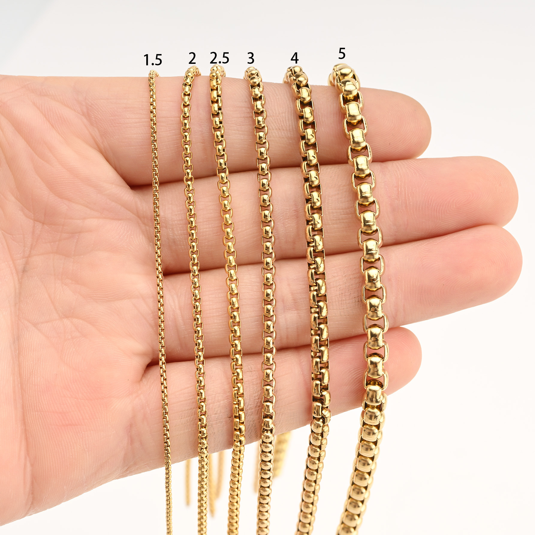 Trendy stainless steel square pearl chain, basic chain, simple and versatile chain wholesale, matching chain, titanium steel DIY chain hanging chain pic 1