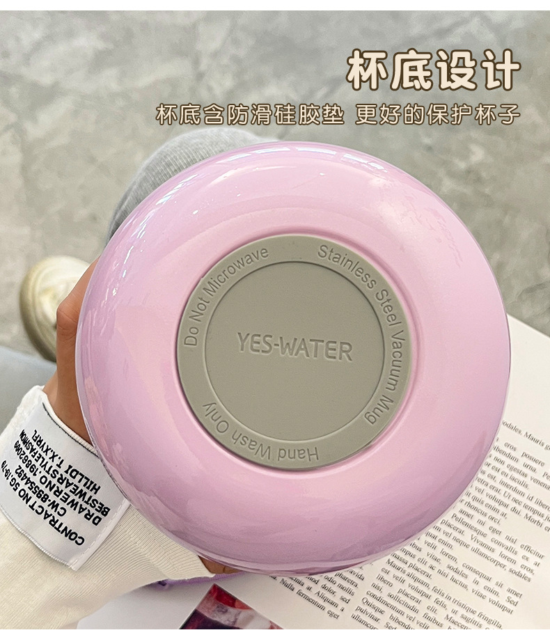 Large-bellied cup, popular online celebrity, high appearance level, insulated cup with straw, outdoor portable stainless steel water bottle, large-capacity water cup manufacturer pic 22