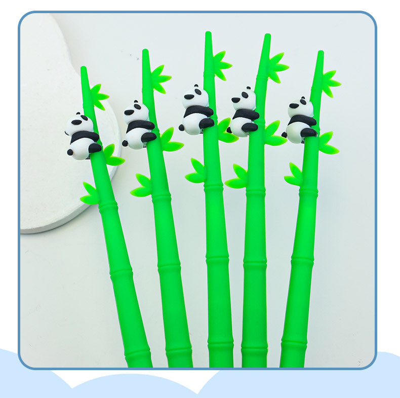 Creative cartoon panda bamboo needle gel pen, high appearance level, cute panda 0.38 black smooth signature pen pic 6