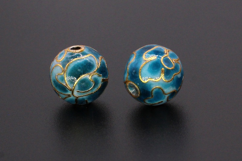 Traditional copper-based cloisonne enamel jewelry accessory beads, cloisonne multi-specification polished round beads pic 21
