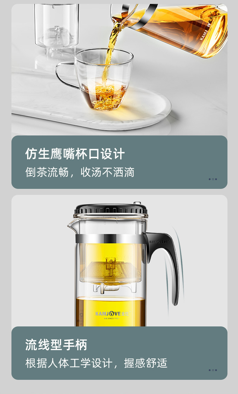 Jinzao TP-160 Piaoyi Cup Tea Brewing pot inner liner filter flower teapot tea brewing cup Tea brewing cup glass tea set for home use pic 17