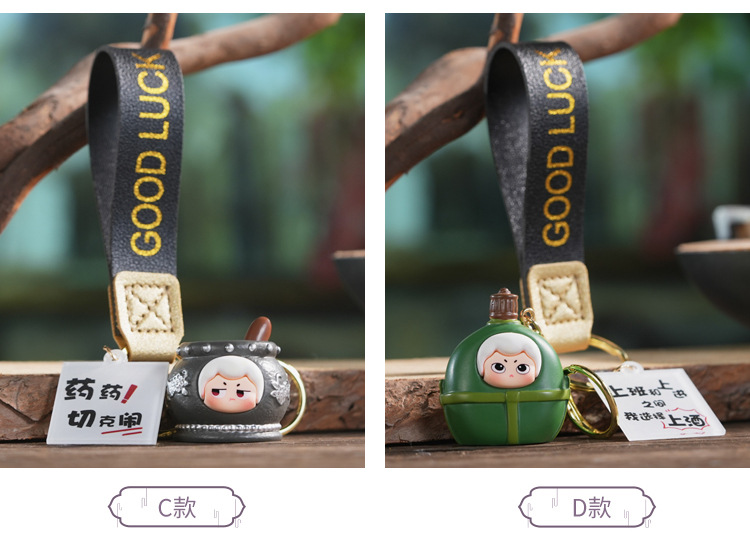 老物件趣味钥匙扣创意励志学生卡通书包创意装饰品挂件现货批发详情4