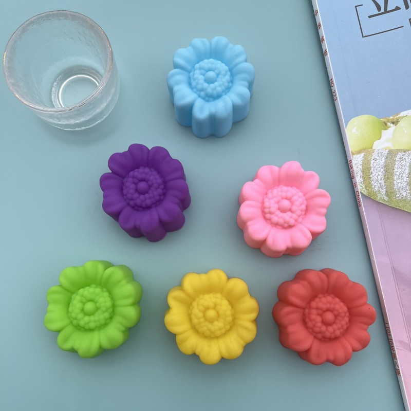 5cm new heart-shaped flower silicone mold, newheart cake, jelly pudding, candle resin soap, muffin cup pic 128